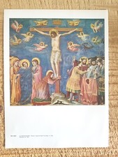 CRUCIFIXION BY GIOTTO.VTG 12" x 9" BOOKPLATE ART PRINT