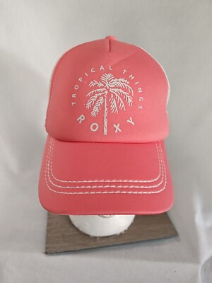 Roxy Lightweight Baseball Hat Pink White Adjustable Summer Cap trucker Women's
