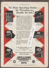 1930 J.H WILLIAMS SUPERRENCH Magazi AD~SUPER WRENCH SETS/Buffalo, NY~HOBART Bros