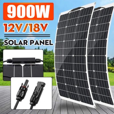 900W Solar Panel Full Kit 12V Battery 40A Charger Controller For Car RV Caravan