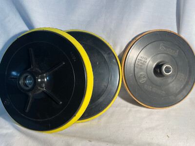 3 New  6 1/2'' dia. Hook and Loop Backing Plate with  5/8'' thread