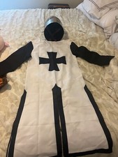 Knight costume, black and white, with helmet, kids/teens