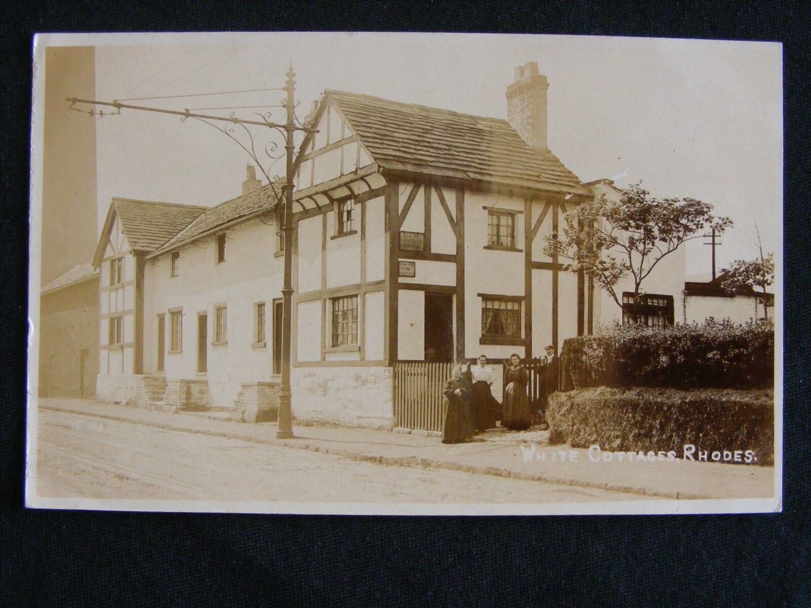 RARE RHODES MIDDLETON RP POSTCARD NEAR ROCHDALE & MANCHESTER WHITE