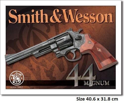 Smith & Wesson 44 Magnum Tin Sign 1463 Licensed - Made In The USA - Picture 1 of 2