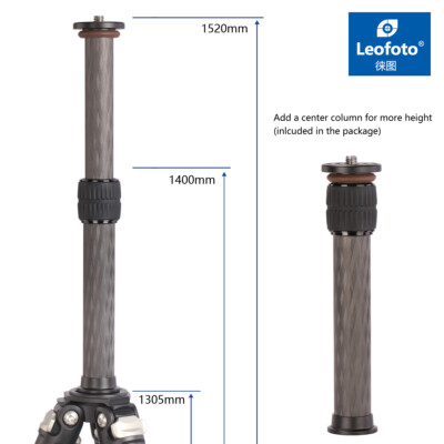 Leofoto DC-222C Carbon Fiber Add-On 2 Section Center Column