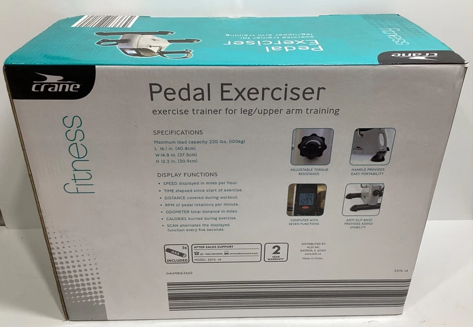 Crane Pedal Exerciser Portable Foot Cycle Sitting LCD Display Exerciser 5576 - Image 2 of 4