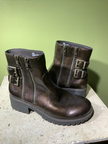 leather ankle biker boots