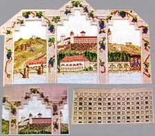 German Fortress Scenic River Hardanger 2 Layers 2 Parts CROSS STITCH PATTERNS