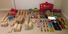 Kid Craft / IKEA Wooden Train Set Over 100 Pieces In All