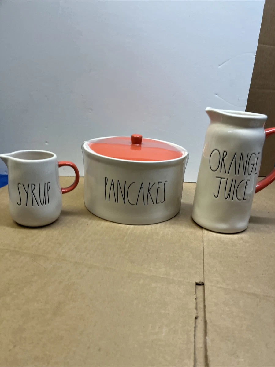 Rae Dunn Pancakes Warmer and Syrup Carafe Breakfast Set Housewares