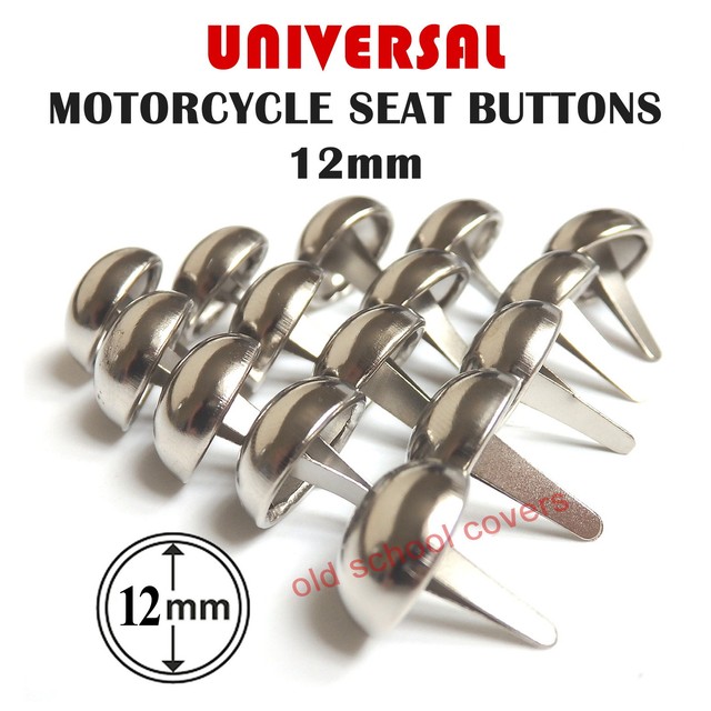 Motorcycle Seat Chrome Domed Buttons Studs Rivets 12mm Diameter Set of 15 for sale online eBay