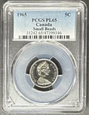 1965 Canada Five Cents PCGS PL-65, Buy 3 Items, Get $5 Off!!