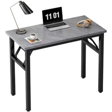  Small Computer Desk Folding Table No Assembly Sturdy Small 31.5 inches Grey