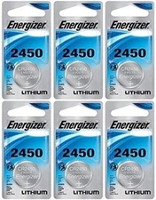 Six (6) Pcs Genuine Energizer CR2450 3V Lithium Coin Cell Battery EXP2034*