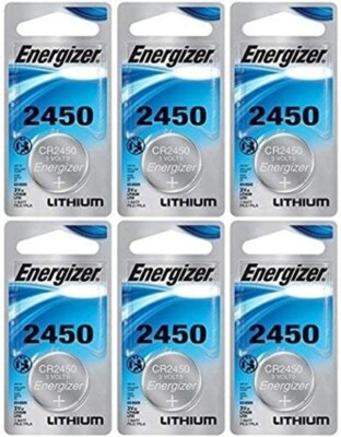 Six (6) Pcs Genuine Energizer CR2450 3V Lithium Coin Cell Battery EXP2034*