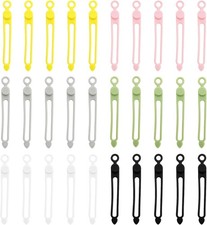 30-Pack Reusable Silicone Cable Ties   Multi-Color Elastic Cord Organizers for