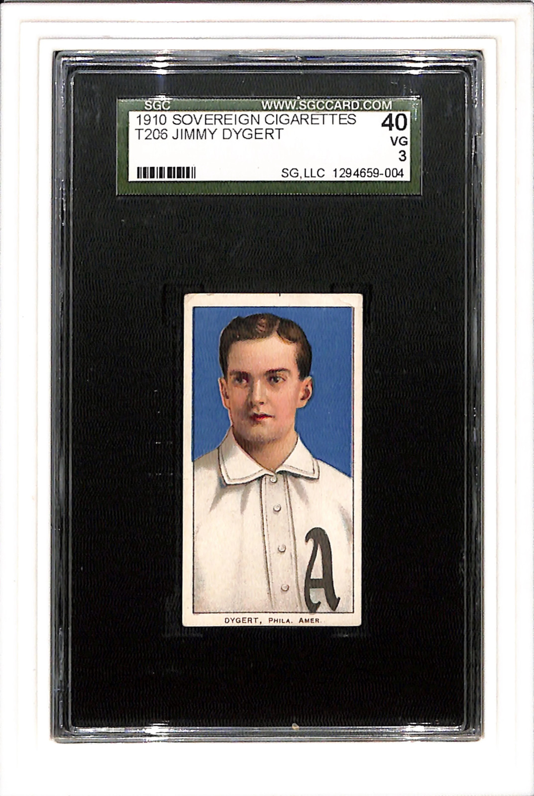 1910 T206 Jimmy Dygert Sovereign 350 SGC 3