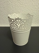 Ikea Skurar Blumentopf Umtopf Kerzenhalter weiß Metall H 15 D 12 cm 3 verfügbar