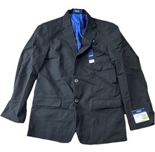 Izod Boys Blazer Suit Jacket Size 14 Black Formal Coat MSRP 85