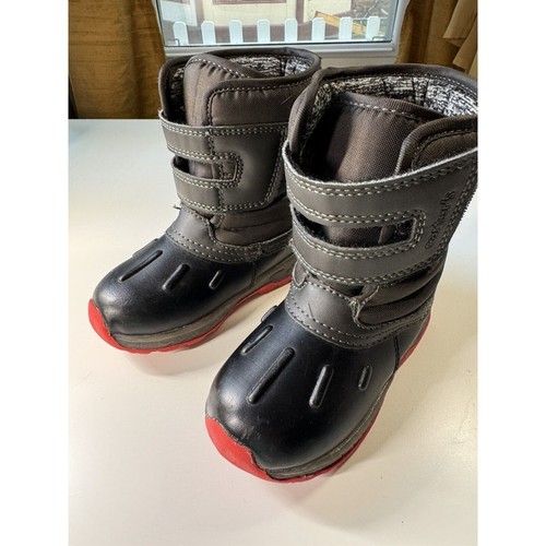 CARTER’s Skyler Light Up Soles, Easy On/Off Toddlers Black Snow Boots Size 8 EUC - Picture 3 of 11