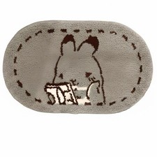 Non-Slip Bathroom Mat, Faux Cashmere, Cartoon Hare, Entry Rug