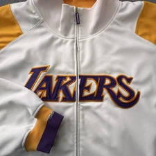 Los Angeles Lakers Jacket Mens 5XL White NBA Basketball Mitchell & Ness HWC