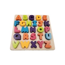 B. toys Wooden Alphabet Puzzle Board. Removable Letters And Pictures