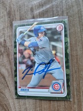 Miguel Amaya Signed 2020 Bowman Baseball Card Chicago Cubs #Bp-136