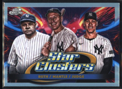 #ad 2025 Topps Chrome Cosmic #TSC 2 Mantle Judge Ruth Triple Star Clusters $19.99