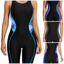 Women’s Boyleg One Piece Swimsuit Racerback Chlorine Resistant Sports Swimwear