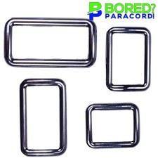 Square Stainless Steel Solid Metal Rings - Durable, Polished, S, M, L, XL