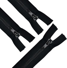 3PCS 5 28 Inch Black Separating Jacket Zippers for Sewing Coats ,Molded