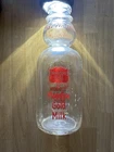 Vintage Meadow Gold SQUARE Cream Top Quart Glass Milk Bottle - Nice Condition