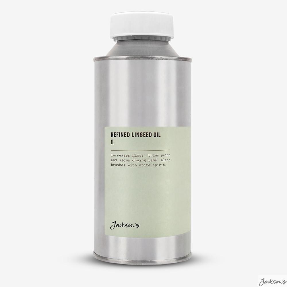 Jackson's Refined Linseed Oil Alkali 1L For Oil Painting Medium Thinner