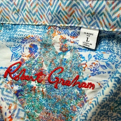 Robert Graham Mens Large Classic Fit Multicolor Paisley Button Down Shirt L/S image 4