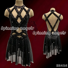 Figure Skating Dress Women's / Girls' Ice Skating Dress black sleeveless