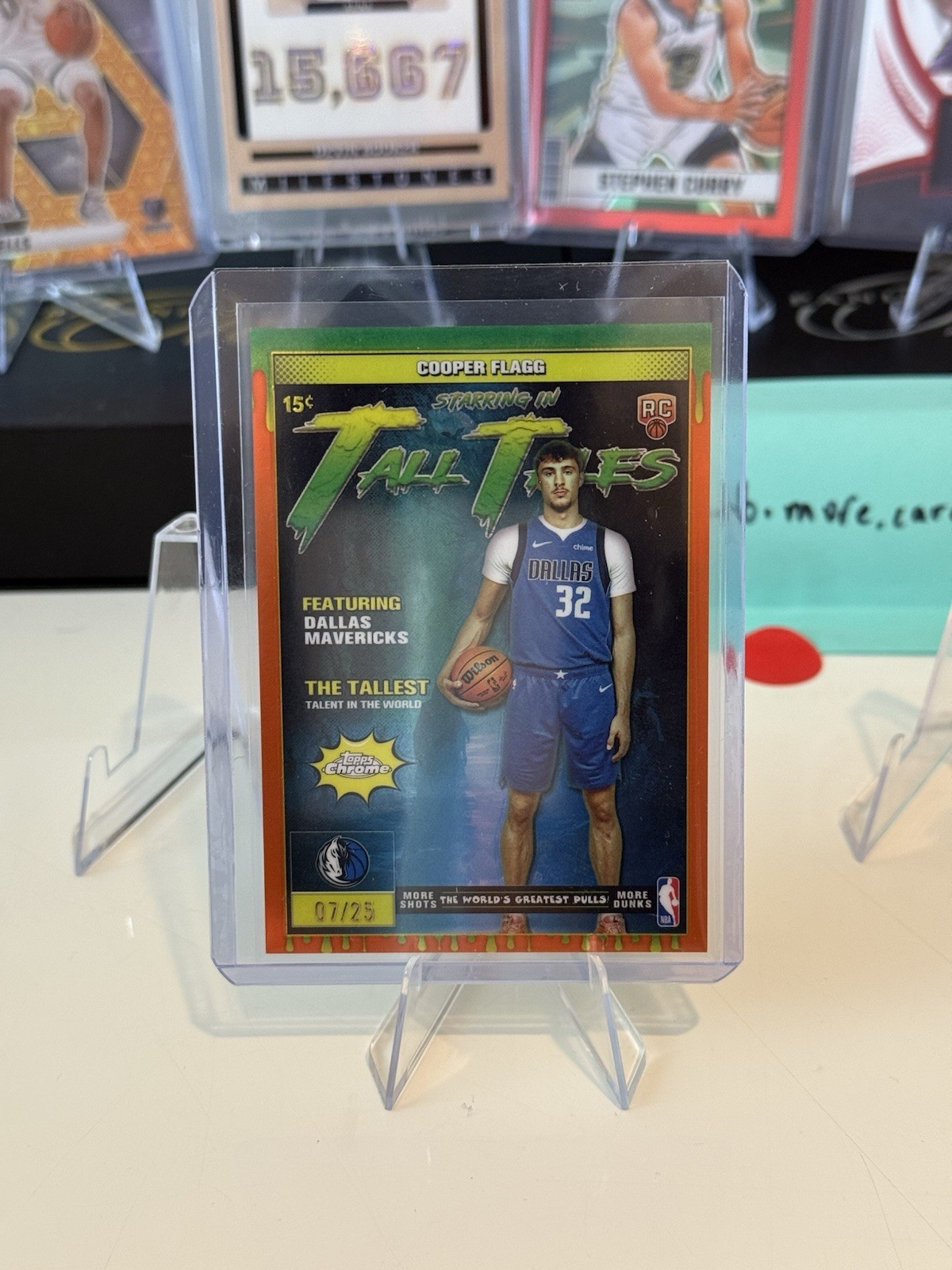 Cooper Flagg 2025 Topps Chrome TT-16 Tall Tales /25 ORANGE 7 + 25 = 32 J# ~ 1/1