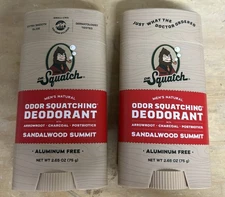 Dr. Squatch Men's Natural Deodorant, Sandalwood Summit - 2 PACK