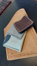 Christmas gift package, 3 mini leather wallets handmade rfid protected unisex