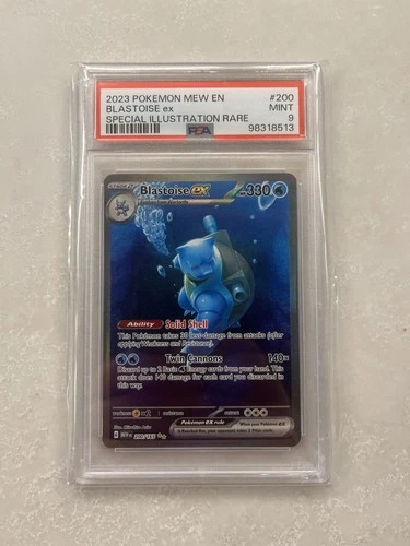 2023 Pokémon Blastoise ex 200/165 SV151 Special Illustration Rare Holo PSA 9