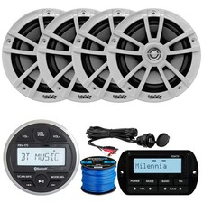 JBL PRV175 Bluetooth Receiver, Remote, 4x 6.5" Speakers, Wire, USB/AUX Mount