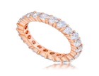 Rose Gold Plated 3mm Round Cut Stackable Eternity Bridal Band Ring Size 5 — photo 3