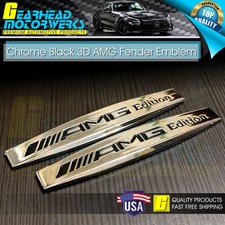 Amg Edition Chrome Emblem Metal Side Fender Skirts 3d Badge For Mercedes Benz 2x Amg Edition Chrome Emblem Metal Side Fender Skirts 3d Badge For Mercedes Benz 2x