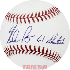 Nolan Ryan Signed Autographed  ML Baseball Inscribed 61 Shutouts TRISTAR