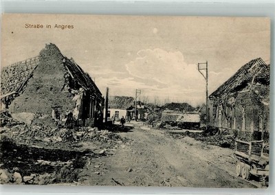 38219620 - Angres WW I Street Destroyed Buildings Lens 1916