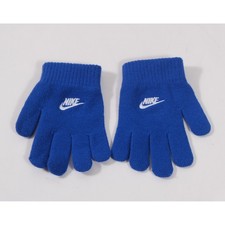 Nike Gloves Kids OS Royal Blue Embroidered Swoosh Logo Knit Sporty Warm 2961-U89
