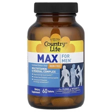 Max for Men®, Multivitamin & Mineral Complex, Iron Free, 60 Tablets
