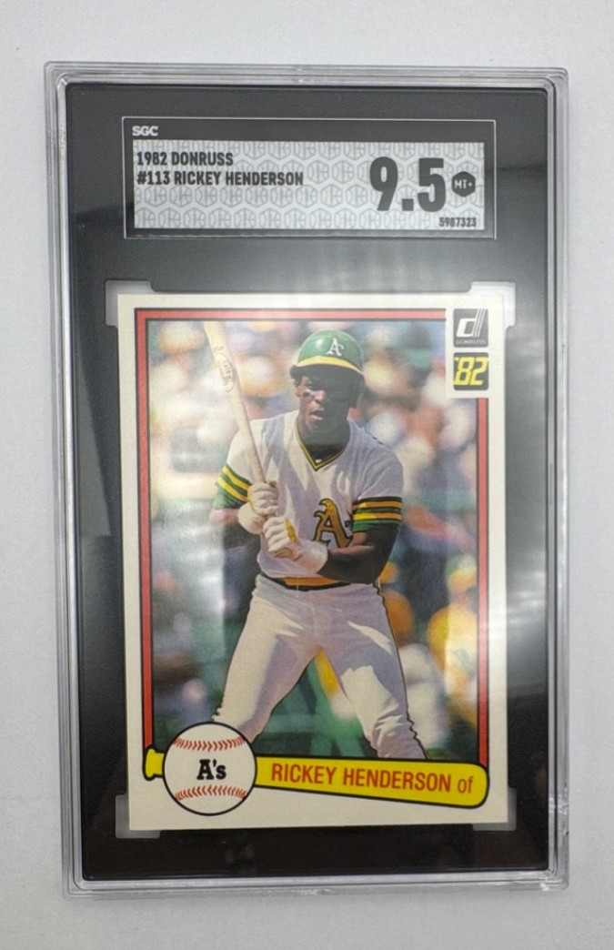 SGC 9.5 1982 DONRUSS RICKEY HENDERSON #113- A'S