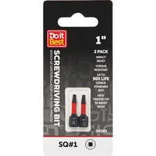 Do it Best 1 In. Square #1  Ready Screwdriver Bit (2-Pack) QJDIB-SC-013 SIM