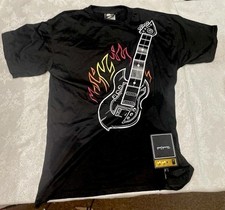 ThinkGeek Shirt Mini Music Amplifier/ Rock Guitar Shirt Batteries Excellent